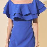 Ruffled Off Shoulder Mini Dress