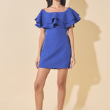 Ruffled Off Shoulder Mini Dress