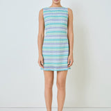 Sleeveless Striped Knit Mini Dress