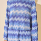 Chevron Patterned Bell Sleeve Sweater