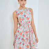 Floral Print Cut Out Mini Dress