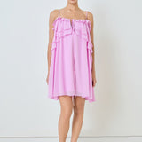 Chiffon Ruffle Mini Dress