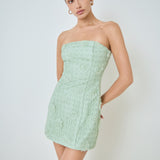 Strapless Floral Embellished Mini Dress