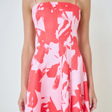 Flounced Floral Mini Dress