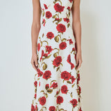 Rose Print Maxi Dress