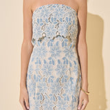 Bust Panel Embroidered Mini Dress