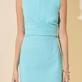 Linen Mini Wrap Dress