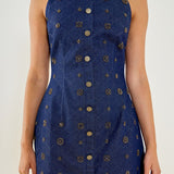 Denim Embellished Mini Dress