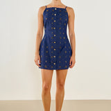 Denim Embellished Mini Dress