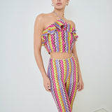 Knit Multi Color Halter Top