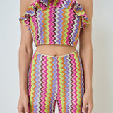 Knit Multi Color Halter Top