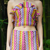 Knit Multi Color Halter Top