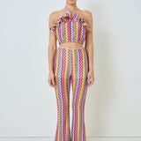 Knit Multi Color Halter Top