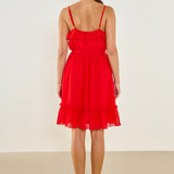 Chiffon Ruffle Wrap Dress