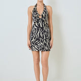Gold Ring Animal Print Mini Dress