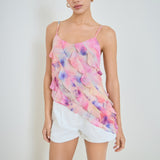 Dyed Ruffled Top