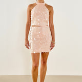 Sequin Fitted Halter Top