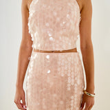 Lace & Sequin Mini Skirt