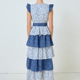 Mixed Floral Tiered Maxi Dress