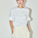 Boyfriend T-Shirt with Rosette Details