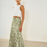 Print Slip Maxi Skirt