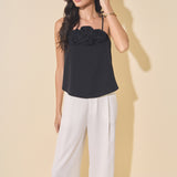 Corsage Bow Flowy Top