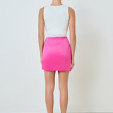 Solid Satin Fit Mini Skirt