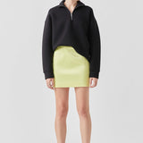 Solid Satin Fit Mini Skirt