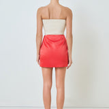 Solid Satin Fit Mini Skirt