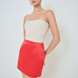 Solid Satin Fit Mini Skirt