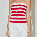 Striped Strapless Top