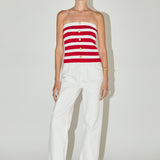 Striped Strapless Top