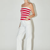 Striped Strapless Top