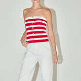 Striped Strapless Top