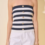 Striped Strapless Top