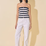 Striped Strapless Top