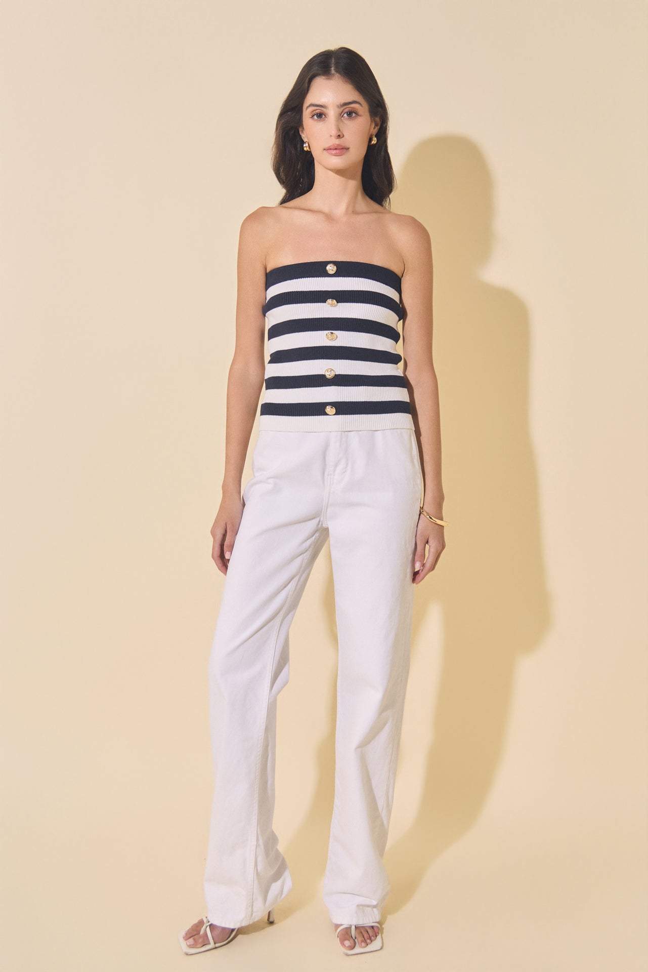 Striped Strapless Top