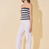 Striped Strapless Top