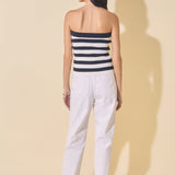 Striped Strapless Top