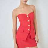 Strapless Buttoned Top
