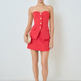Strapless Buttoned Top