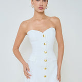 Strapless Buttoned Top