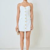 Strapless Buttoned Top