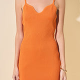 Sweetheart Scooped Knit Mini Dress