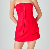 MARSY - Linen Strapless Long Top - TOPS available at Marsy