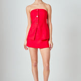 MARSY - Linen Strapless Long Top - TOPS available at Marsy