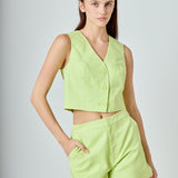 MARSY - Three Buttons Vest - TOPS available at Marsy