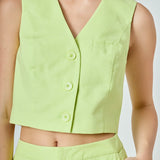 MARSY - Three Buttons Vest - TOPS available at Marsy