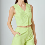 MARSY - Three Buttons Vest - TOPS available at Marsy