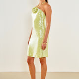 Rose Haltered Sequins Mini Dress